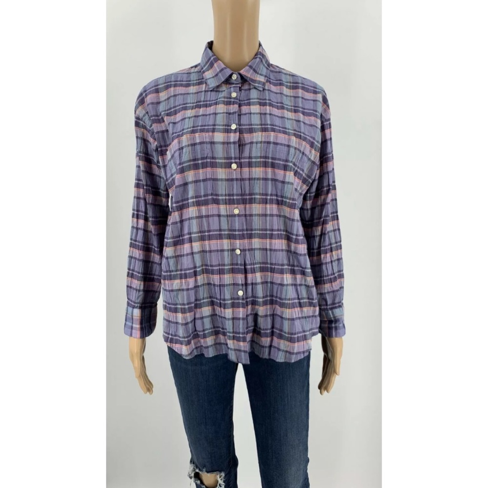 Madewell Plaid Shrunken Trapeze Shirt Gauze Tunic - Picture 3 of 8